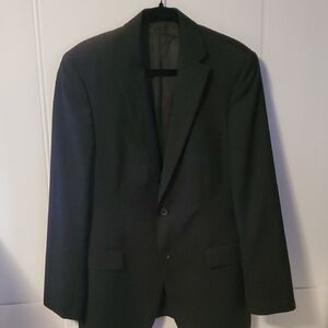 Hugo Boss Pasini 2/Movie2 Black Pinstripe Virgin Wool Suit Jacket Size 38R